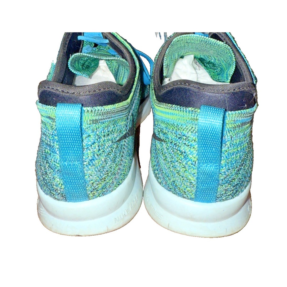 Nike Free TR Flyknit Training Shoes - Women Size 10.5 Green‎ Blue Athletic Shoes - Picture 7 of 10